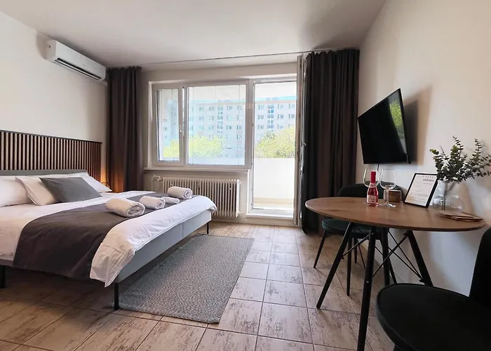 New Cozy Studio, Ac & Balcony ברטיסלאבה